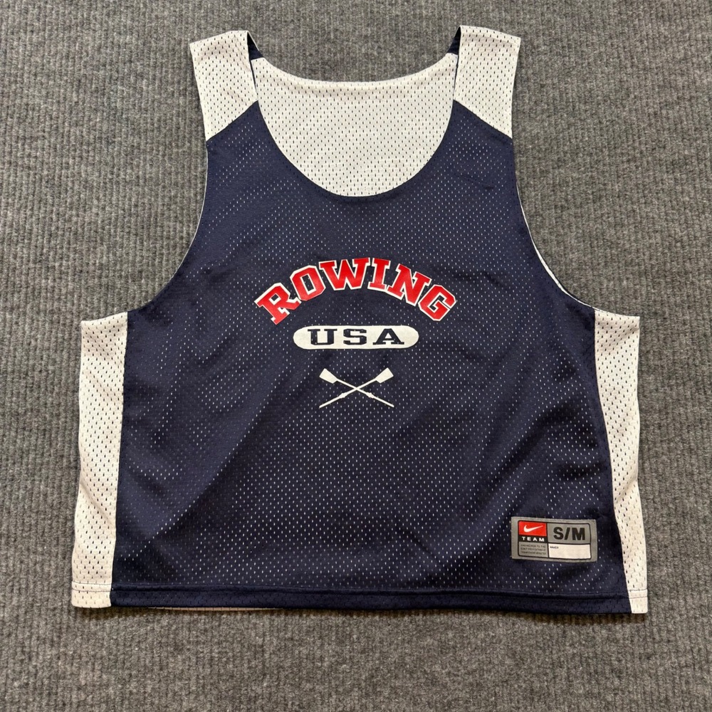 Vintage Nike Team USA Rowing Pinnie Jersey Strack Reversible Mesh Adult‎ S/M